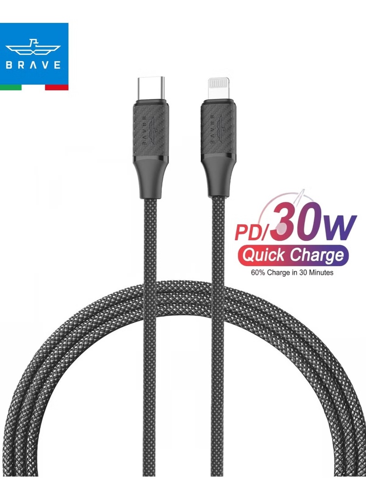 BRAVE 30W C to Lightning Fast Charging Data Cable