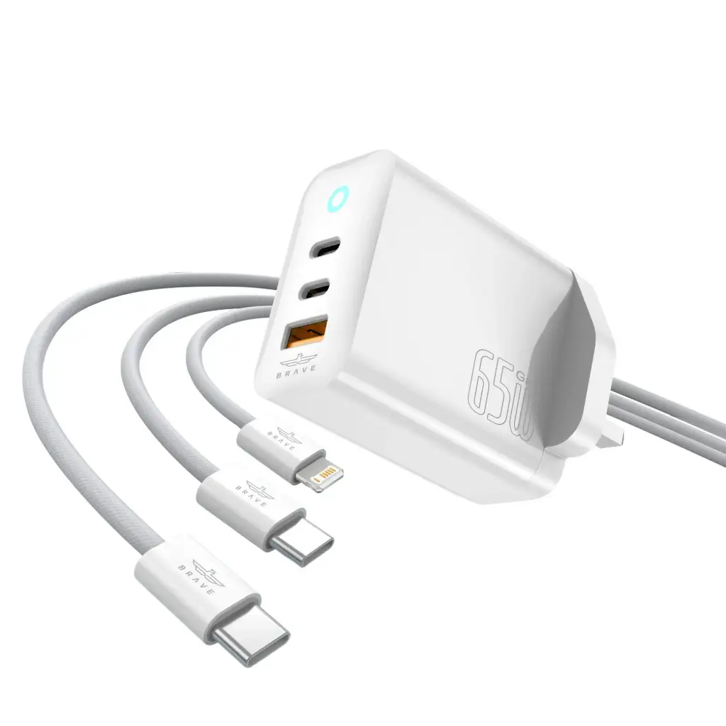 BRAVE 65W GAN FAST CHARGER WITH CABLE