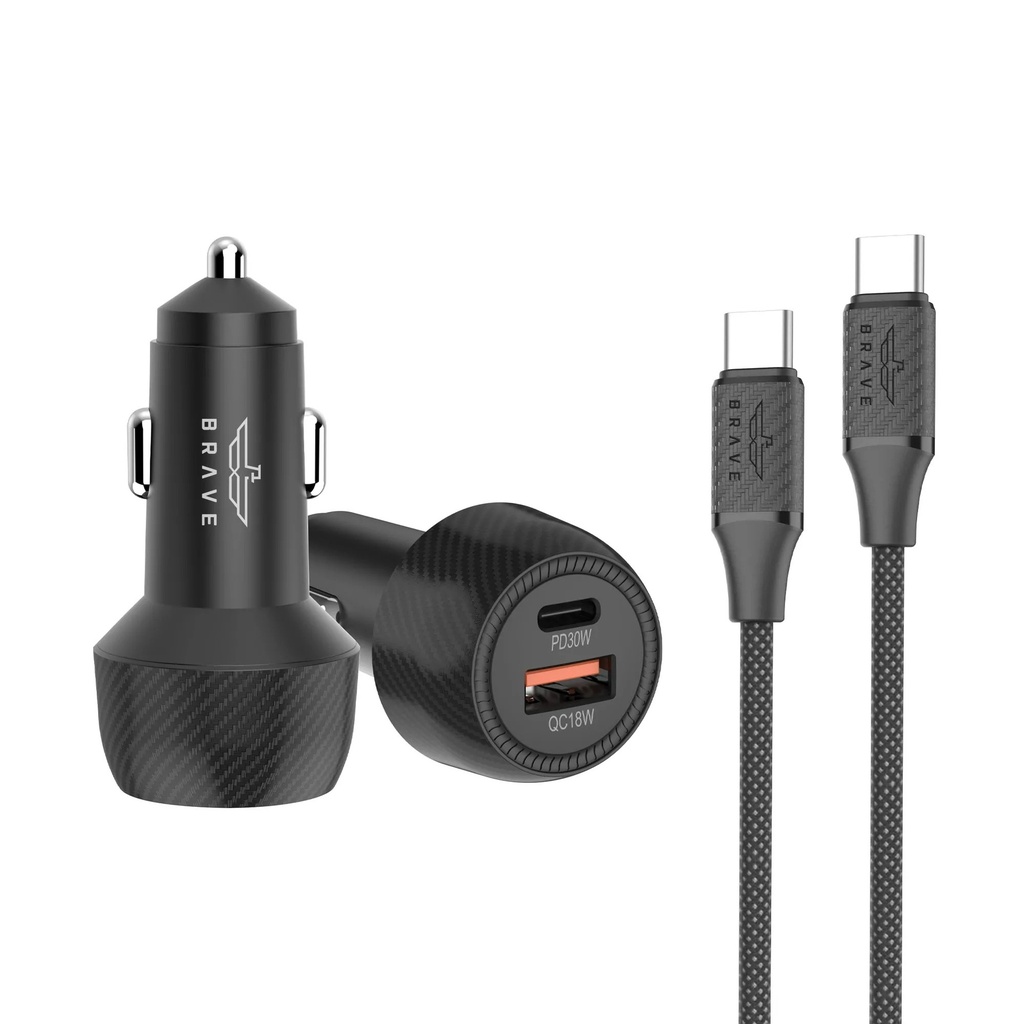 BRAVE 48W QC 3.0&PD Dual Port Car Charger