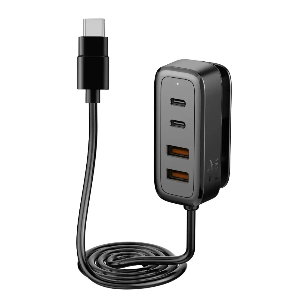 BRAVE 60W MULTI PORT CAR CHARGER EXTENSION - FOR TYPE-C CABLE PORT