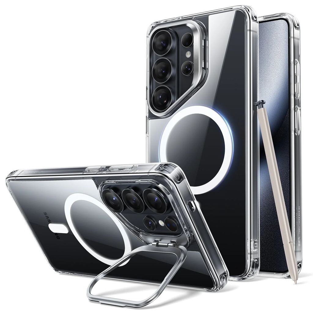ESR Galaxy S26 Ultra Classic Hybrid Stash Stand Case (Clear Black)