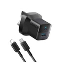 Anker 323 Charger With 322 USB-C to USB-C Cable (33W , 3ft) -Black