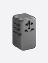 Energea TravelWorld 3-Port USB-C and 1-Port USB-A GaN 120W Travel Adapter - Gunmetal